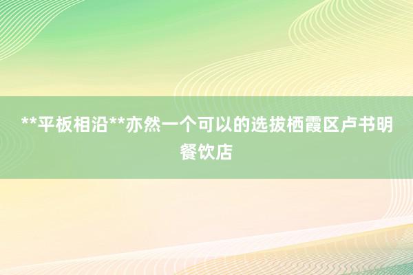 **平板相沿**亦然一个可以的选拔栖霞区卢书明餐饮店