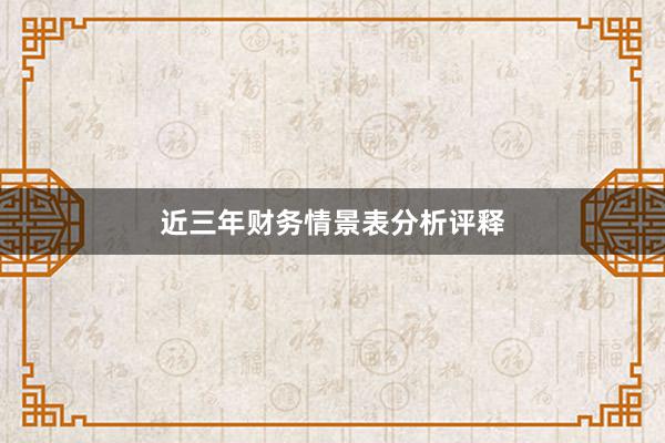 近三年财务情景表分析评释